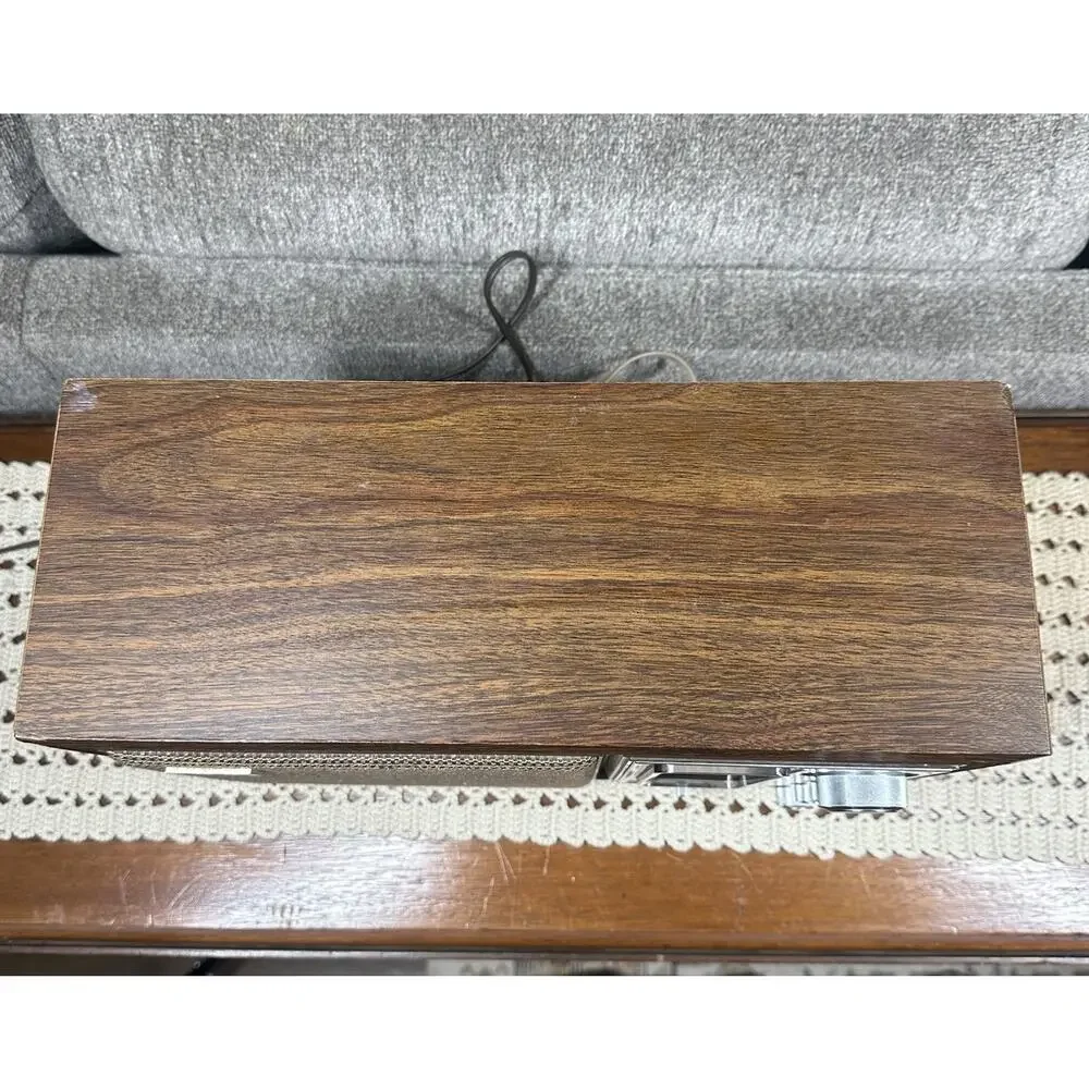 Vtg 60s Sony ICF-9650W Fidelity Sound AM/FM Tabletop Stereo Radio Wooden Case